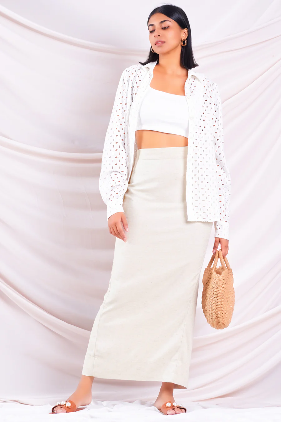 BEIGE MAXI SKIRT