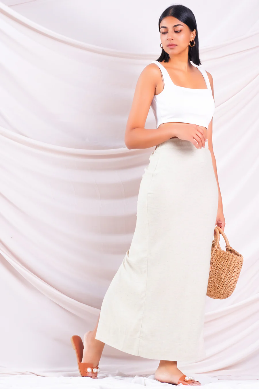 BEIGE MAXI SKIRT